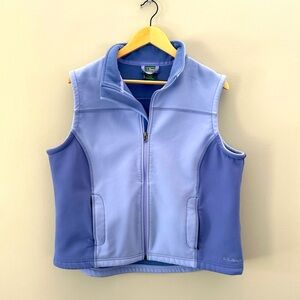 L.L.Bean Women’s Lilac Purple Sky Blue Fleece Lined Relaxed Fit Zip Up Vest